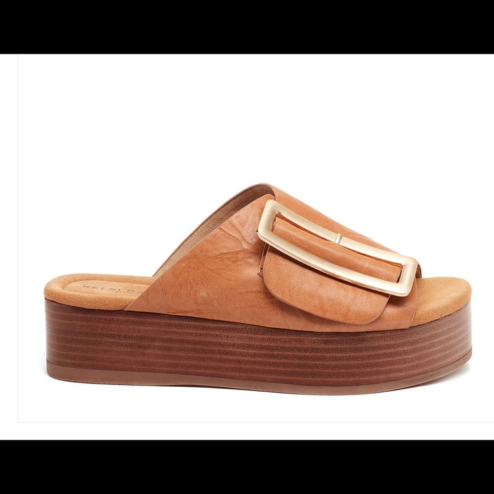 Kelsi Dagger Brooklyn Dover platform sandal, size 8 in light saddle